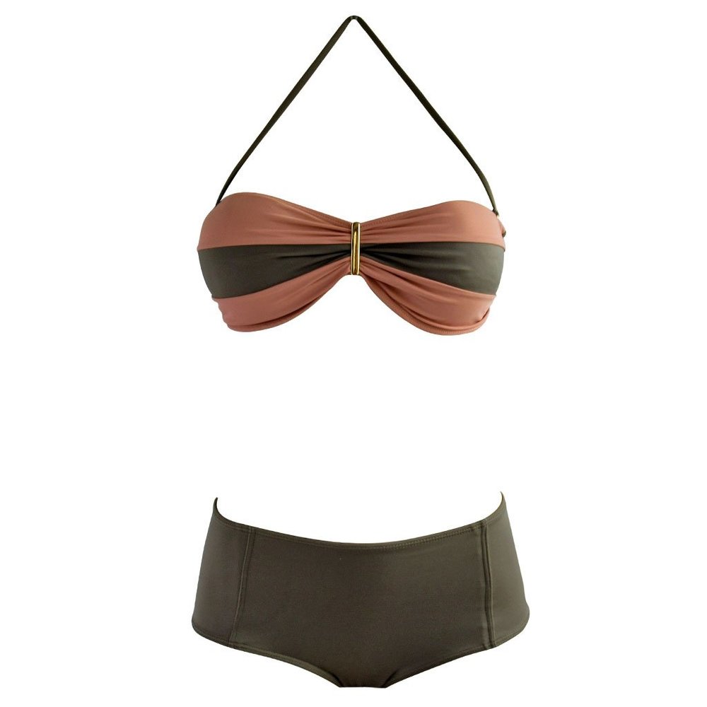 Brigitte Color Block Bandeau Bikini